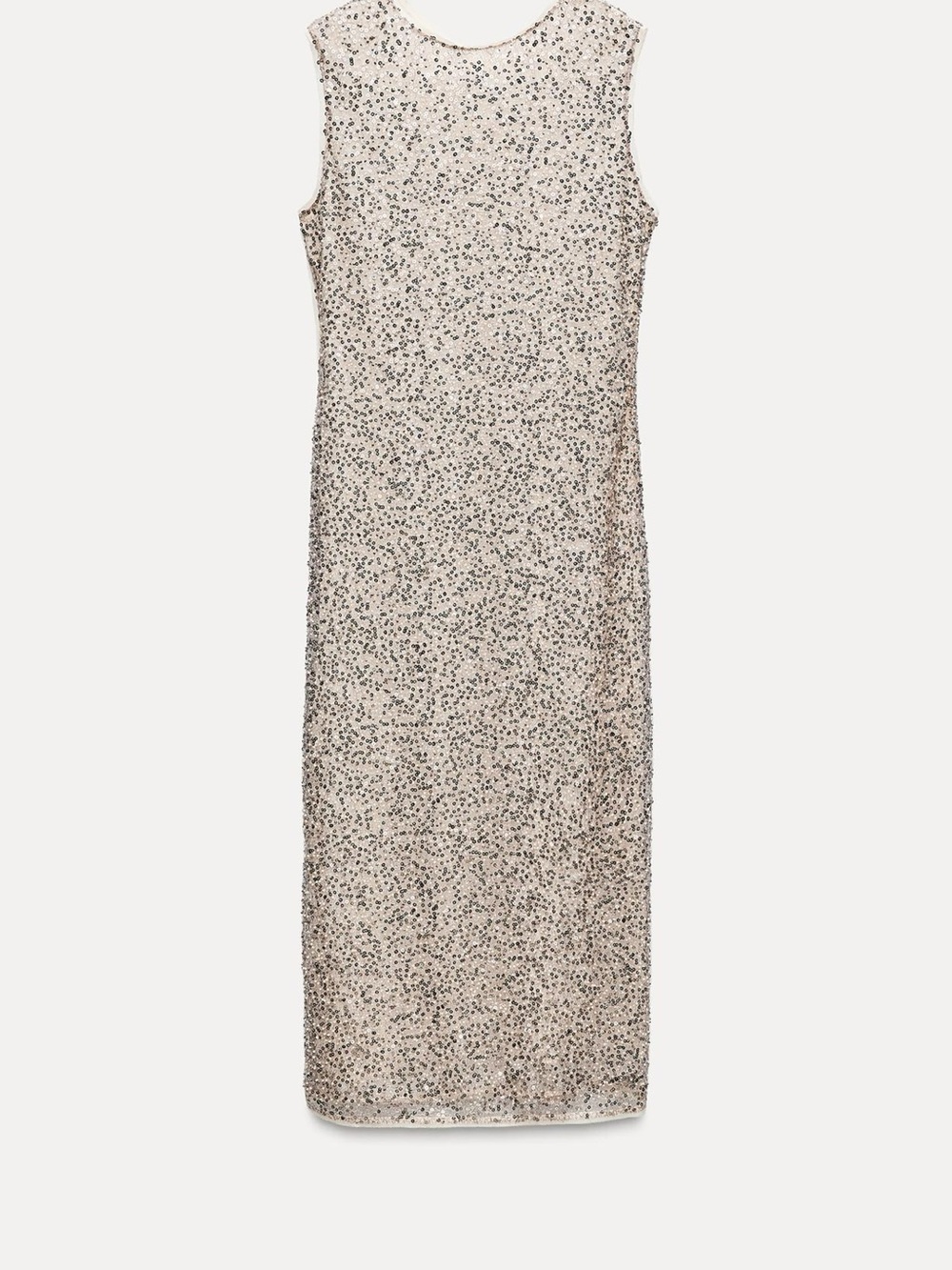 Zara Champagne Sequin Maxi Dress